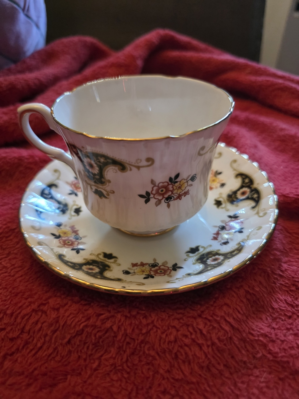 Stafford White Bone China Teacup & Saucer